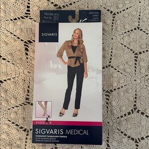 Sigvaris Knee-High Compression Hosiery M/L Natural